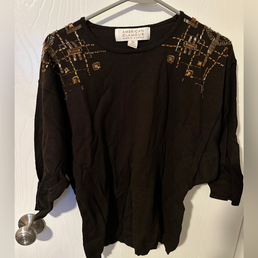 Brown 3/4 Sleeve Sweater (M)